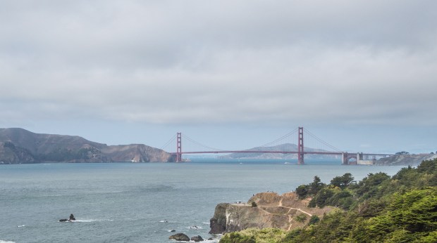View of the Golden Gate Bridge from the Lands End Trail